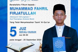 Tasmi Quran 5 Juz Sekali Duduk Ananda Fahril Firjatullah