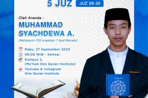 Tasmi Quran 5 Juz Sekali Duduk Ananda Muhammad Syachdewa A