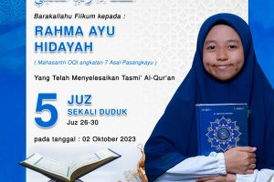 Tasmi Quran 5 Juz Ananda Rahmah Ayu Hidayah