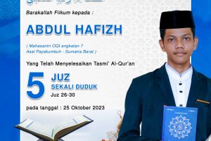 Tasmi Quran 5 Juz : ananda Abdul Hafizh