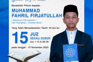Tasmi Qur’an 15 Juz : Muhammad Fahril Firjatullah