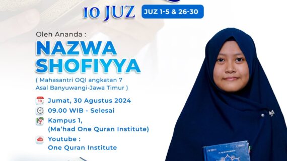 Tasmi Al Quran 10 Juz Sekali Duduk : Nazwa Shofiyya