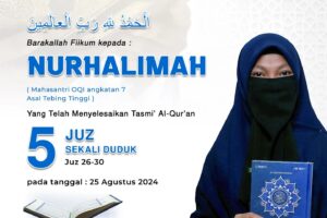 Tasmi Qur’an 10 Juz Sekali Duduk : Ananda Nurhalimah
